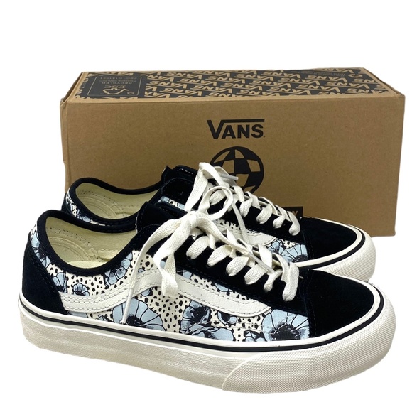 VANS Style 36 Decon Sneakers Floral Black Women's Canvas Suede Shoes VN0007R2Y40 - Picture 2 of 11
